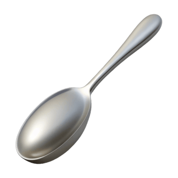 signature vintage Isolated cutout of a single silver teaspoon, professional render, hyper-specific with Transparent Background professional png