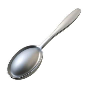 calm striking Isolated cutout of a single silver teaspoon, professional render, hyper-specific with Transparent Background elite png