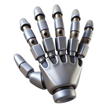 immaculate tranquil renaissance Professional render, ultra-detailed, photorealistic biomechanical hand with retractable claws with Transparent Background artisan png