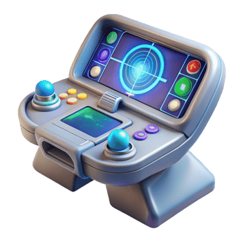 dramatic celebrated Spaceship navigation console, holographic map, touch screen interface with Transparent Background png