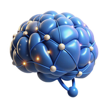 romantic impressive A stylized brain with glowing neural connections with Transparent Background luxury png
