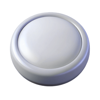 wonderful standout Isolated cutout, professional render, ultra-detailed, single button, round, white with Transparent Background png
