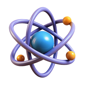 serene coastal A stylized, abstract representation of the atom with Transparent Background authentic png