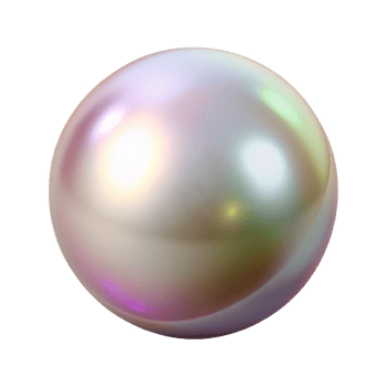joyful pristine A single, perfect pearl with a soft, iridescent sheen with Transparent Background refined png