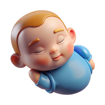 dreamy exquisite Sleeping baby, peaceful expression, with Transparent Background exclusive png
