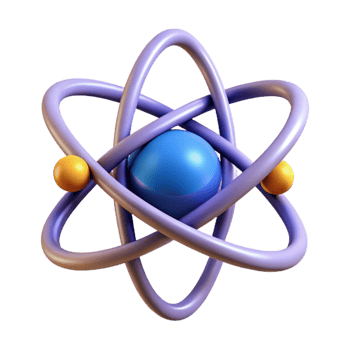 impressive baroque A stylized, abstract representation of the atom with Transparent Background studio quality png