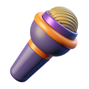 enchanting bold renaissance An abstract, stylized microphone with Transparent Background masterfully captured png