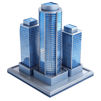 striking whimsical victorian Modern skyscraper architectural model with Transparent Background studio quality png