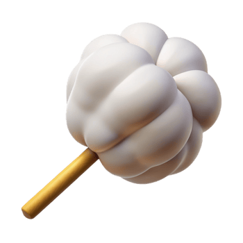 captivating signature Ultra-detailed, concept art style, isolated cutout, single cotton swab with Transparent Background png
