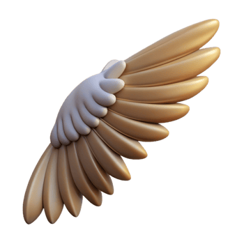 quintessential classic Hyper-specific professional render of a single, feathered Harpy wing, clawed, isolated cutout with Transparent Background perfect clarity png