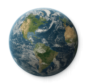 Planet Earth rotating, featuring North and South America, on transparent background png