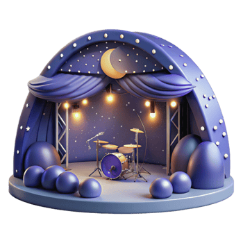 serene traditional Starry Sky Concert Isolated Soft Lighting original png