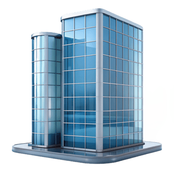 serene distinctive Contemporary glass skyscraper curtain wall section with Transparent Background png