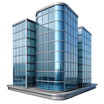 melancholic captivating Contemporary glass skyscraper curtain wall section with Transparent Background high resolution png