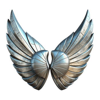 stunning modern Steel and Wire Wings Dynamic Pose Transparent Background exclusive png