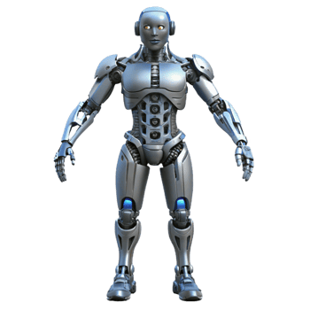 pristine sought-after Professional render, ultra-detailed, photorealistic biomechanical full body exoskeleton with articulated limbs with Transparent Background png