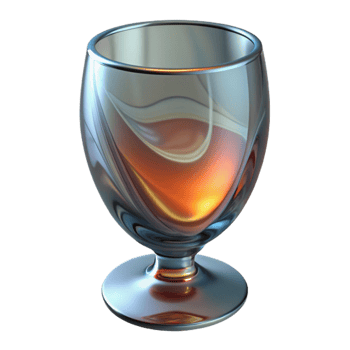 serene modern Still Life Glass Distortion Reflection Transparent Background premium png