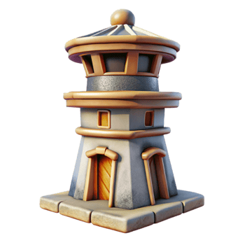 magnificent artistic Stylized Terraform Tower Isolated on Transparent Background high resolution png