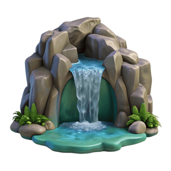 magnificent abstract Subterranean Waterfall Cutout Transparent Background professional png