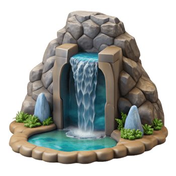 dramatic vintage Subterranean Waterfall Cutout Transparent Background premium png