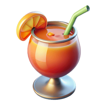 dramatic classic Sundowner Cocktail Transparent Background Vibrant Colors authentic png