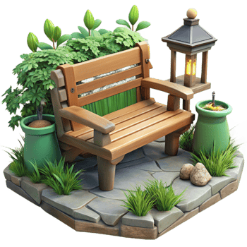 wonderful traditional Sundowner Garden Bench Cutout Peaceful Garden Setting high quality png