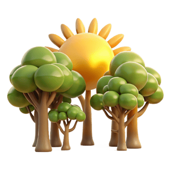 elegant creative Sunlight Filtering Through Trees Isolated Element Warm Tones detailed png