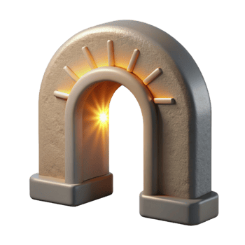 vibrant rustic Sunlight Through Archway Cutout Isolated Element high resolution png