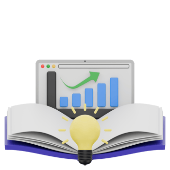 3D Financial Literacy and Education Icon for Mobile App Learning png