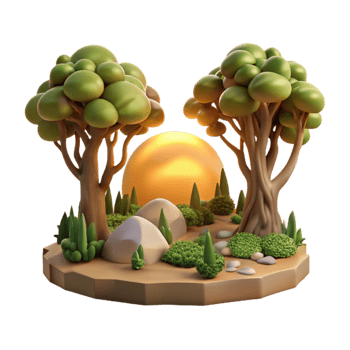 serene classic Sunlight Through Trees Forest Floor Cutout premium png