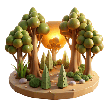 wonderful modern Sunlight Through Trees Forest Floor Cutout premium png