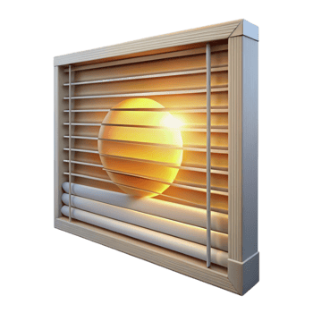 dramatic rustic Sunlight Through Window Blinds Isolated exclusive png