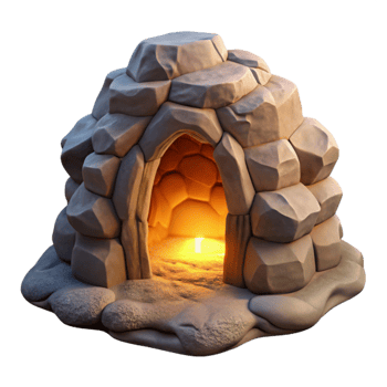 elegant abstract Sunlit Grotto Opening Cutout with Lush Greenery high quality png