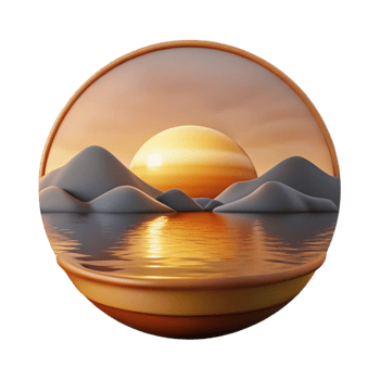 impressive minimalist Sunrise Lake View Cutout with Warm Hues detailed png