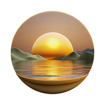 extraordinary modern Sunrise Over Lake Cutout with Golden Hues png