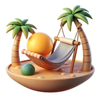 serene vintage Sunset Beach Hammock Cutout Relaxing Scene exclusive png