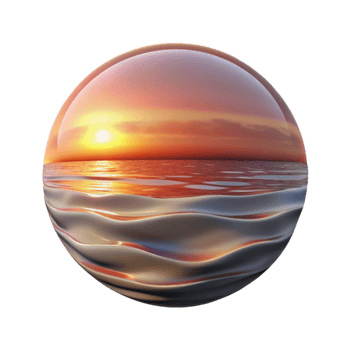 beautiful traditional Sunset Distorted Reflection in Gentle Ripples Transparent Background authentic png