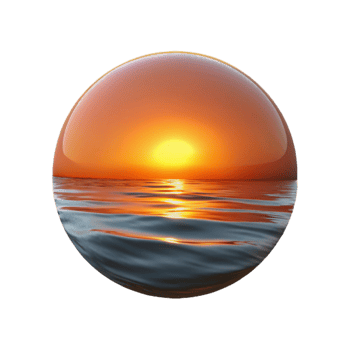 vibrant contemporary Sunset Reflection in Water Transparent Background detailed png