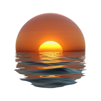 elegant classic Sunset Reflection on Water Cutout Serene Scene Isolated high quality png