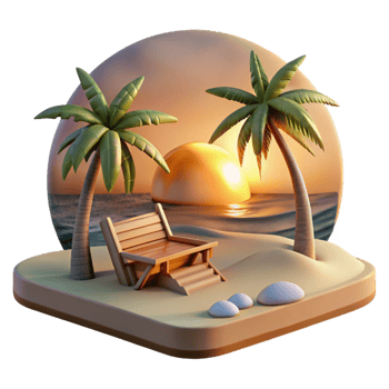 beautiful contemporary Sunset Sanctuary Cutout Golden Hour Light Isolated high quality png