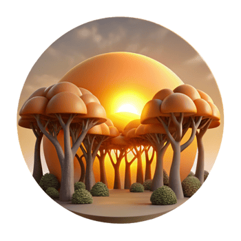 impressive minimalist Sunset Through Trees Cutout Golden Light Isolated original png