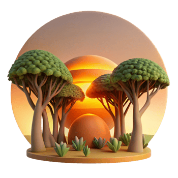 dramatic artistic Sunset Through Trees Cutout Golden Light Isolated authentic png