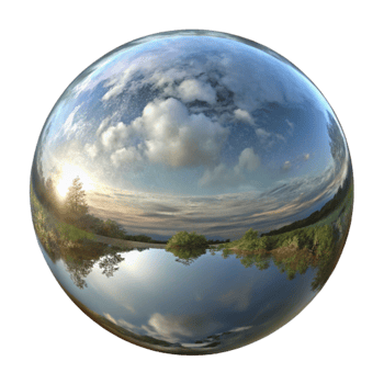 magnificent vintage Surreal Reflection Wide Angle View Isolated high resolution png