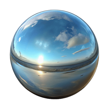 impressive modern Surreal Reflection Wide Angle View Isolated detailed png