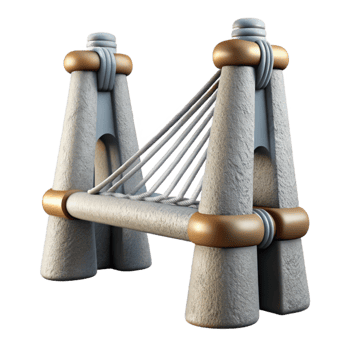 serene vintage Suspension Bridge Cables Close Up Transparent Element detailed png