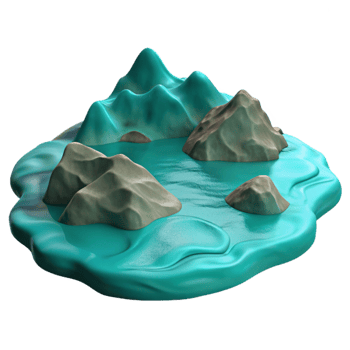 stunning classic Teal Fjord Cutout Isolated Tranquil Water detailed png