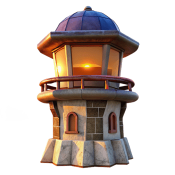 elegant rustic Terraform Tower at Sunset on Alien Planet Cutout authentic png