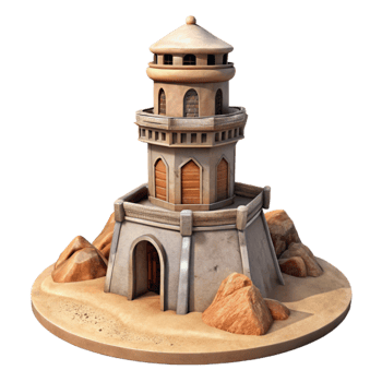 magnificent abstract Terraform Tower in Alien Desert Transparent Cutout detailed png