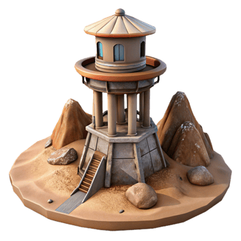 vibrant traditional Terraform Tower Cutout Isolated on Transparent Background authentic png