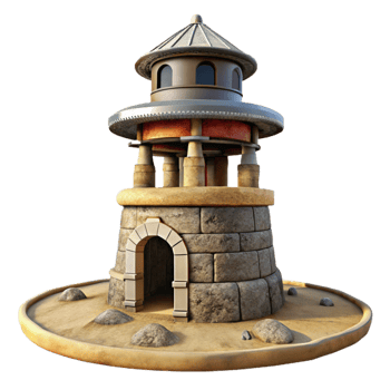 impressive rustic Terraform Tower Cutout Isolated on Transparent Background genuine png